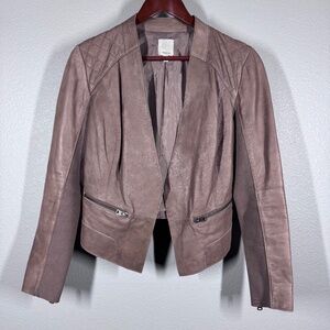 Edgy & Cropped: Halogen Quilted Leather Jacket | Zip Pockets, Buttery Soft